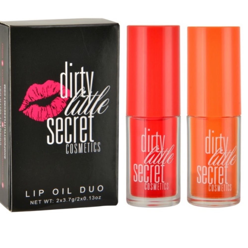 NIB Dirty Little Secret Cosmetics Lip Oil duo
